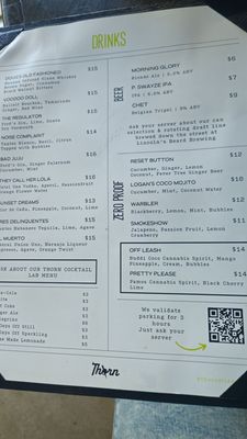 Menu photo 1 Thorn Miami, FL