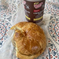 Lickin Good Donuts-Pace - Sausage egg and cheese croissant with chocolate milk.  Always fresh, always great! !!!