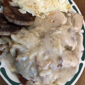 Cutthroat Cafe - Biscuits and gravy with eggs and sausage- yummy! - Breakfast & Brunch Near Me - Bailey, Colorado