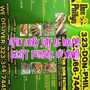 Don Philly's Cheesesteak and More - Hours of operation. Friday-Sunday open at 11am-11pm. They deliver too. - Food Trucks Near Me - Humble, Texas Don Philly's Cheesesteak and More - Hours of operation. Friday-Sunday open at 11am-11pm. They deliver too. - Food Trucks Near Me - Humble, Texas
