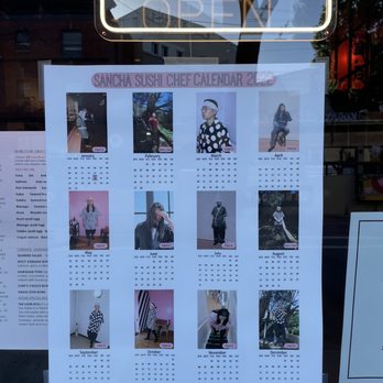 Sancha Sushi - Sushi chef calendar. Gotta love it - Sushi Bars Near Me - San Francisco, California Sancha Sushi - Sushi chef calendar. Gotta love it - Sushi Bars Near Me - San Francisco, California