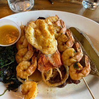 Echo Tap & Grille - Steak, Lobster and Shrimp with Spinach and Baked Potato - Bars Near Me - Mountainside, New Jersey