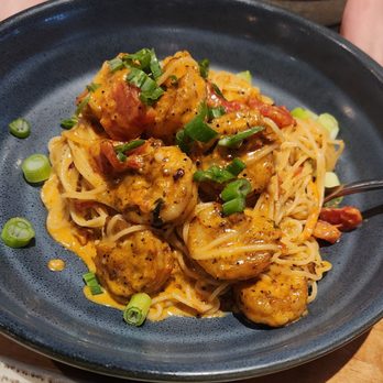 Kitchen Social - Pan Blackened Shrimp Pasta - Cocktail Bars Near Me - Columbus, Ohio Kitchen Social - Pan Blackened Shrimp Pasta - Cocktail Bars Near Me - Columbus, Ohio