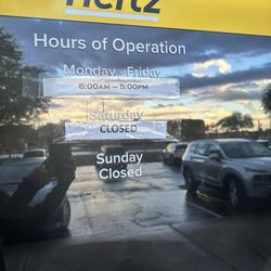 Hertz Rent A Car - They are not open when it says on google and their own website.