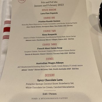 Fond - Chef's Counter Menu - February 2023 - VN - Asian Fusion Near Me - Lahaina, Hawaii