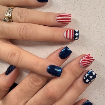 The World Nails Bar - My FAVORITE nails so far! Did them for 4th of July but don't want to change them!! Used chrome, hand painted Stars and Stripes - Nail Salons Near Me - Round Rock, Texas