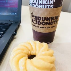 Dunkin' - Large latte with French Cruller