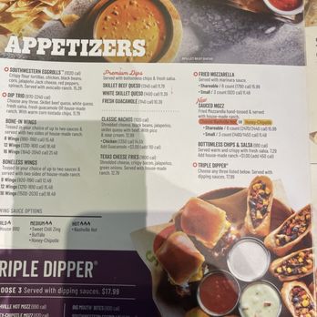 Chili's - Appetizers menu - Tex-Mex Near Me - Cypress, California