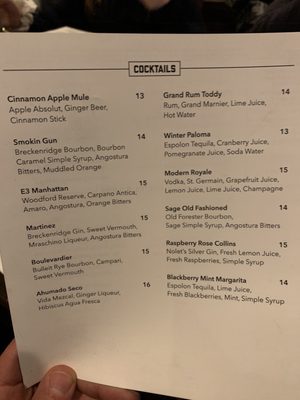 Menu photo 5 E3 Chophouse Steamboat Springs, CO