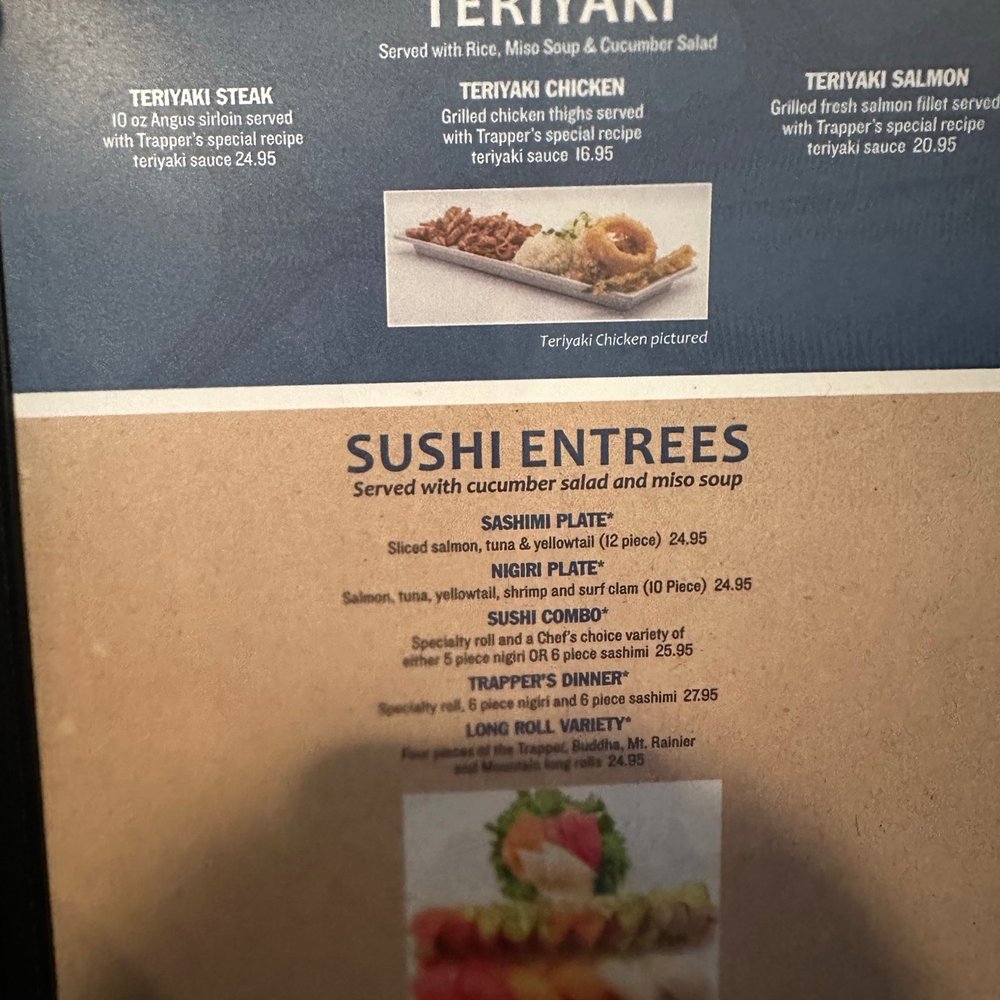 Trapper's Sushi - Menu - Sushi Bars Near Me - Covington, Washington Trapper's Sushi - Menu - Sushi Bars Near Me - Covington, Washington