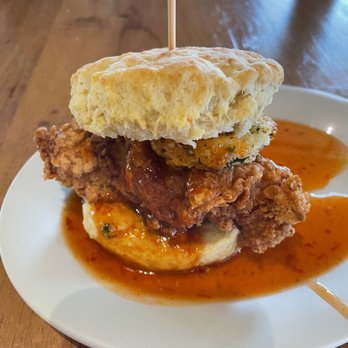 Maple Street Biscuit - Gainesville - The Squawking Goat - with goat cheese and pepper jelly - Breakfast & Brunch Near Me - Gainesville, Florida Maple Street Biscuit - Gainesville - The Squawking Goat - with goat cheese and pepper jelly - Breakfast & Brunch Near Me - Gainesville, Florida