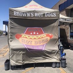 Brown's Hot Dog Truck - Tent set up