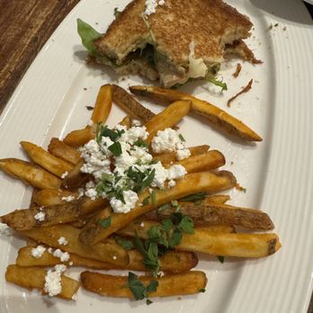 Kipos Greek Taverna - Kotopoulo Sandwich with fries (half eaten because I was starving) - Greek Near Me - Chapel Hill, North Carolina Kipos Greek Taverna - Kotopoulo Sandwich with fries (half eaten because I was starving) - Greek Near Me - Chapel Hill, North Carolina