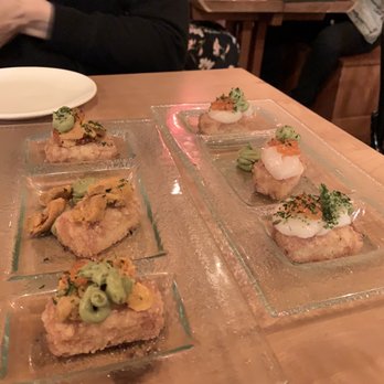 Momiji - Uni and scallop on crispy rice - Japanese Near Me - Seattle, Washington Momiji - Uni and scallop on crispy rice - Japanese Near Me - Seattle, Washington