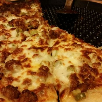 Wilkies Garage - Thin crust with sausage, pepperoni and green peppers - Bars Near Me - Prairie City, Iowa Wilkies Garage - Thin crust with sausage, pepperoni and green peppers - Bars Near Me - Prairie City, Iowa