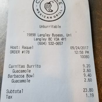 Chipotle Mexican Grill - Fast Food Near Me - Langley, British Columbia Chipotle Mexican Grill - Fast Food Near Me - Langley, British Columbia