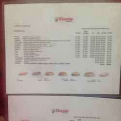 El Panzón - Lista de precios