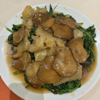 Kirin Restaurant - sliced wild catch "california mexico" brand abalone, braised with fish maw & peatip - Seafood Near Me - New Westminster, British Columbia