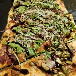 Pithari - Blue Fig Flatbread. Perfect mix of sweet and savory!! The sweet figs pair amazingly well with the sharp blue cheese flavor.