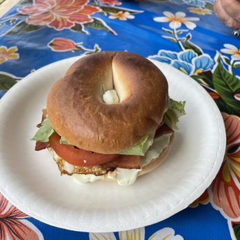 Wake Up Delicious - Bagel. Bambie ate the innards but not 1/2 the bagel. - Hawaiian Near Me - Hanalei, Hawaii