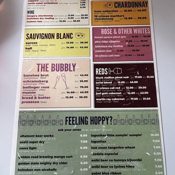 Napa Noodles - Drink menu - Noodles Near Me - Napa, California