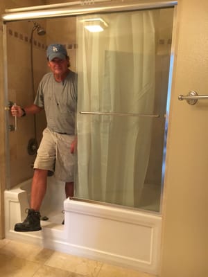 Handicap Access to on existing tub - Cut out on existing tub to make access for handicap use Handicap Access to on existing tub - Cut out on existing tub to make access for handicap use