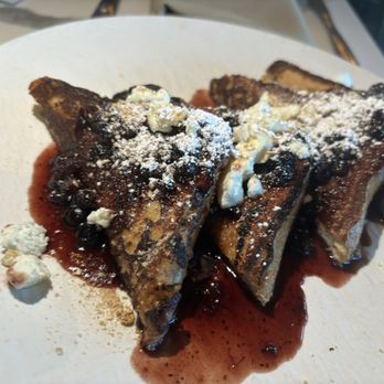 The Bistro Edgewood - Goat cheese and wild berry compote over our cinnamon French toast. Yum. - New American Near Me - Stateline, Nevada The Bistro Edgewood - Goat cheese and wild berry compote over our cinnamon French toast. Yum. - New American Near Me - Stateline, Nevada