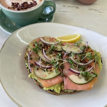 Feel Good Coffee Lounge - Salmon Avocado Toast - Coffee Roasteries Near Me - Hialeah Gardens, Florida Feel Good Coffee Lounge - Salmon Avocado Toast - Coffee Roasteries Near Me - Hialeah Gardens, Florida
