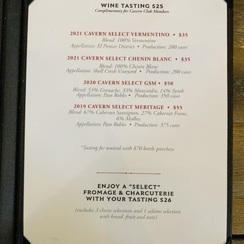 Robert Hall Winery - Menu 11/2022 - Wine Tasting Room Near Me - Paso Robles, California