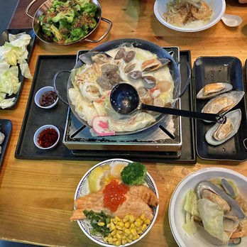 Mabu Generation - From top to bottom: Taiwanese Style Vegetable, Milk and Cheese-Based Seafood Hot Pot (with extra add-ons), Grilled Salmon & Roe on Rice - Taiwanese Near Me - Markham, Ontario Mabu Generation - From top to bottom: Taiwanese Style Vegetable, Milk and Cheese-Based Seafood Hot Pot (with extra add-ons), Grilled Salmon & Roe on Rice - Taiwanese Near Me - Markham, Ontario