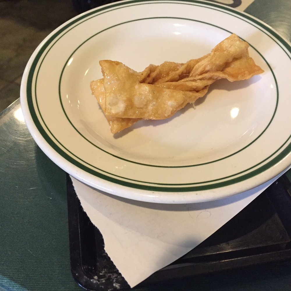 Pho VN - Your meal ends with a "bow tie". It is wonton wrap that is deep fried and coated with melted sugar - Vietnamese Near Me - Clovis, California