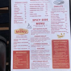 Sherrie's Place - Menu from July 2025