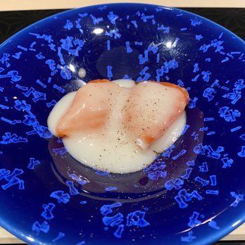 Yoshino - Salmon covered with onion cream :( - Sushi Bars Near Me - New York, New York Yoshino - Salmon covered with onion cream :( - Sushi Bars Near Me - New York, New York