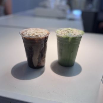 Shams Cafe - Blueberry chocolate oat latte & matcha with vanilla cold foam - Cafes Near Me - Tarzana , California Shams Cafe - Blueberry chocolate oat latte & matcha with vanilla cold foam - Cafes Near Me - Tarzana , California