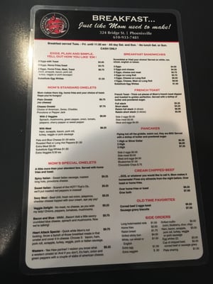 Menu photo 8 Your Mom's Place Phoenixville, PA