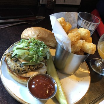 Red Cow St. Paul - tuna burger with tots - Burgers Near Me - St Paul, Minnesota Red Cow St. Paul - tuna burger with tots - Burgers Near Me - St Paul, Minnesota