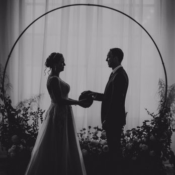 Cameron & Fairbanks - Floral hoop backdrop - Florists Near Me - Sturbridge, Massachusetts