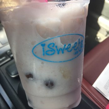 iSweets Cafe - Taro Boba that was barely blended. Chunks of ice and syrup that you can see. The taste is terrible - Desserts Near Me - Plantation, Florida