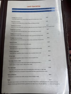 Menu photo 4 El Mexicano Liberty, KY
