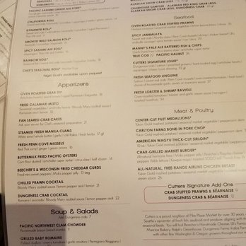 Cutters Crabhouse - Menu - Seafood Near Me - Seattle, Washington Cutters Crabhouse - Menu - Seafood Near Me - Seattle, Washington