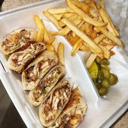 Chicken shawarma with fries