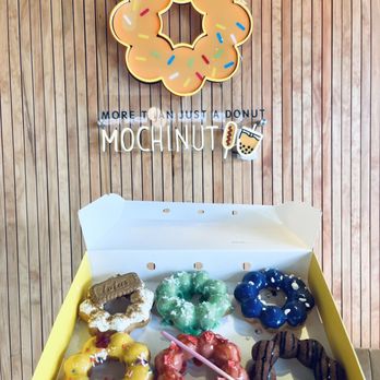 Mochinut Houston Heights - Mochi Donuts 6 for $18 ( white chocolate with biscoff, pandan, Ube, mango with gummy bear, strawberry, & chocolate churros). - Donuts Near Me - Houston, Texas Mochinut Houston Heights - Mochi Donuts 6 for $18 ( white chocolate with biscoff, pandan, Ube, mango with gummy bear, strawberry, & chocolate churros). - Donuts Near Me - Houston, Texas
