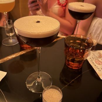 Bar Colette - Espresso martini, back left is pornstar martini. - Cocktail Bars Near Me - Dallas, Texas