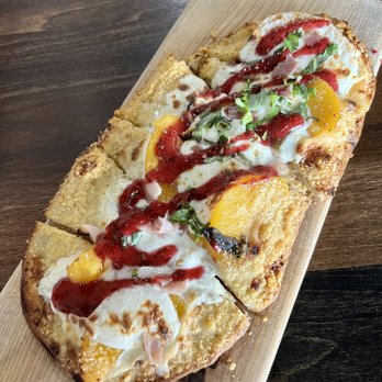712 Eat + Drink - Peach Flatbread - New American Near Me - Council Bluffs, Iowa 712 Eat + Drink - Peach Flatbread - New American Near Me - Council Bluffs, Iowa
