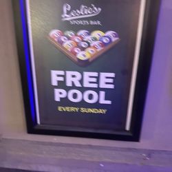 Leslie's Sports Bar - Sunday free pool.