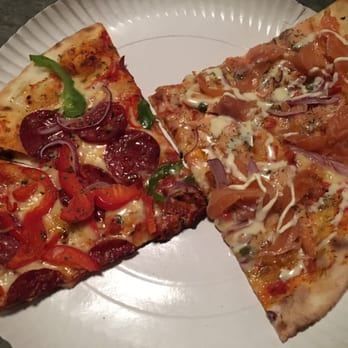 The Ember Box - This is actually one slice of each but cut into two smaller slices. - Pizza Near Me - Hobart, TAS