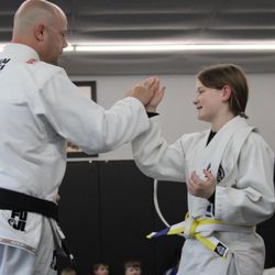 Virtues Jiu-Jitsu Self Defense - Coach Alex and my daughter