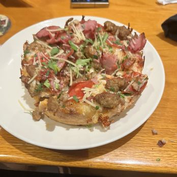 BJ's Restaurant & Brewhouse - Gourmet Five Meat Pizza - Mini - Pizza Near Me - Sugar Land, Texas BJ's Restaurant & Brewhouse - Gourmet Five Meat Pizza - Mini - Pizza Near Me - Sugar Land, Texas