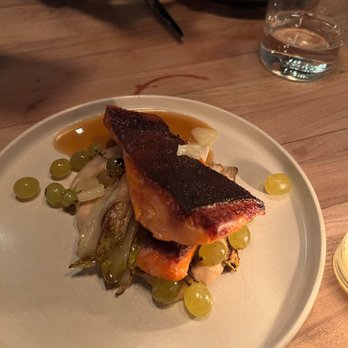 Pomet - My favorite main - McFARLAND trout, celery root, STAR ROUTE beans, bronx grapes - New American Near Me - Oakland, California Pomet - My favorite main - McFARLAND trout, celery root, STAR ROUTE beans, bronx grapes - New American Near Me - Oakland, California