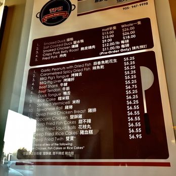 Tai Ping Hsiang - Menu board - Taiwanese Near Me - Markham, Ontario